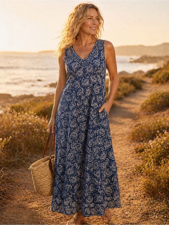 Coldwater Creek Dresses & Skirts - Coldwater Creek Paisley Maxi Dress Coastal Boho